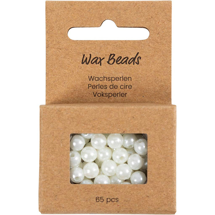 Perles de cire Creativ company, d 6 mm, diamètre de trou 1,9 mm, nacre, 65 pièces 1 boîte