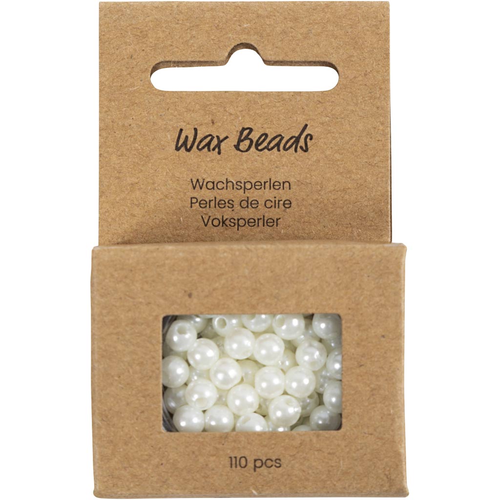 Perles de cire Creativ company, d 5 mm, diamètre de trou 1,7 mm, nacre, 110 pièces 1 boîte