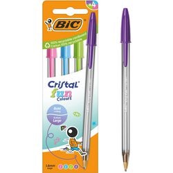 Stylo bille bic cristal gamme de couleurs fun