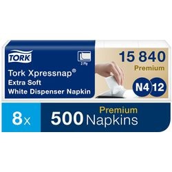 Serviettes tork n4 xpressnap 2 épaisseurs blanches
