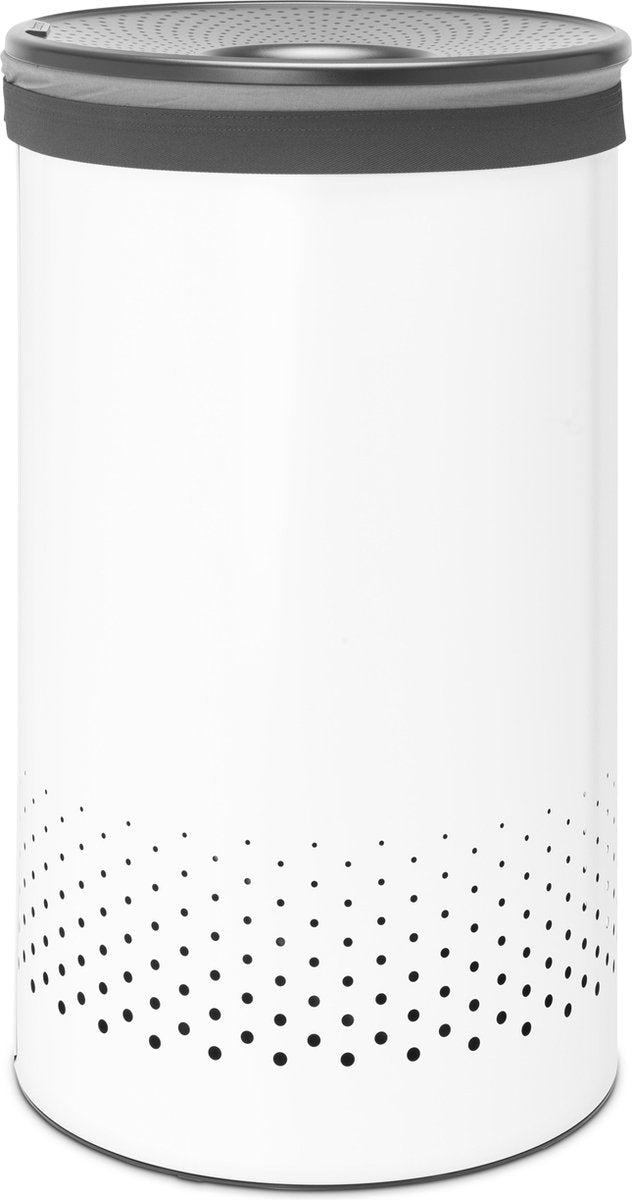 Panier à linge Brabantia - avec couvercle - 60 l - blanc gris foncé