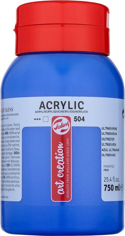 Talens art création peinture acrylique pot 750 ml outremer 504