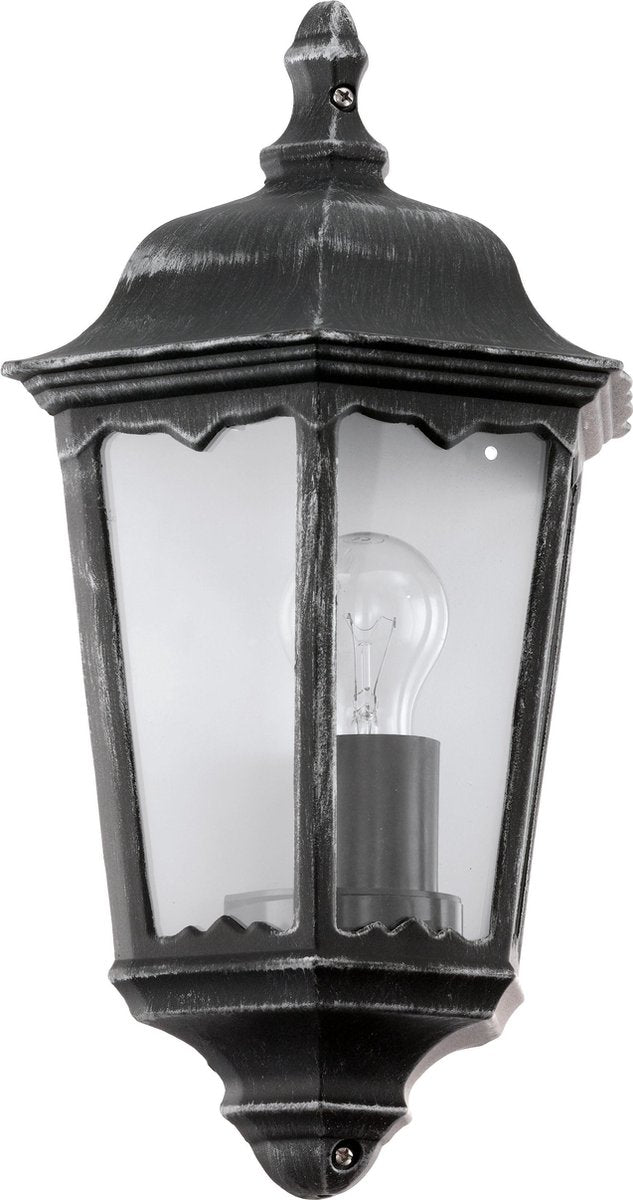 Eglo navedo - éclairage extérieur - applique - 1 lumière - noir, patine argent