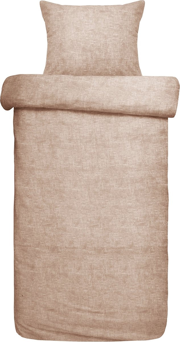 Damai housse de couette ebba - coton bio - 140x200 220 cm - terra cotta + 1 taie d'oreiller 60x70