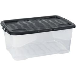 Boîte de rangement courbe xw202-clr blk-ex 42l transparent noir