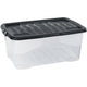 Boîte de rangement courbe xw202-clr blk-ex 42l transparent noir