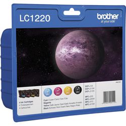 Cartouche d'encre brother lc-1220valbp noire et 3 couleurs