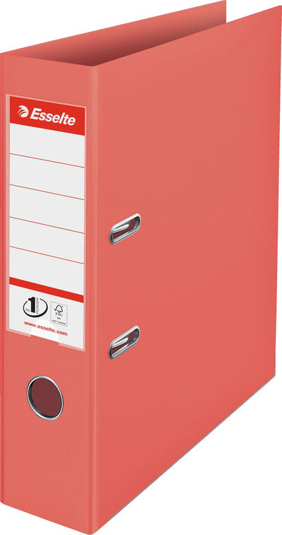 Classeur a4 color'breeze n°1 Esselte pour 500 feuilles - largeur de dos de 75 millimètres - dossier léger et solide - corail