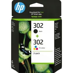 Cartouche d'encre Hp 302 noire + 3 couleurs 2 pièces