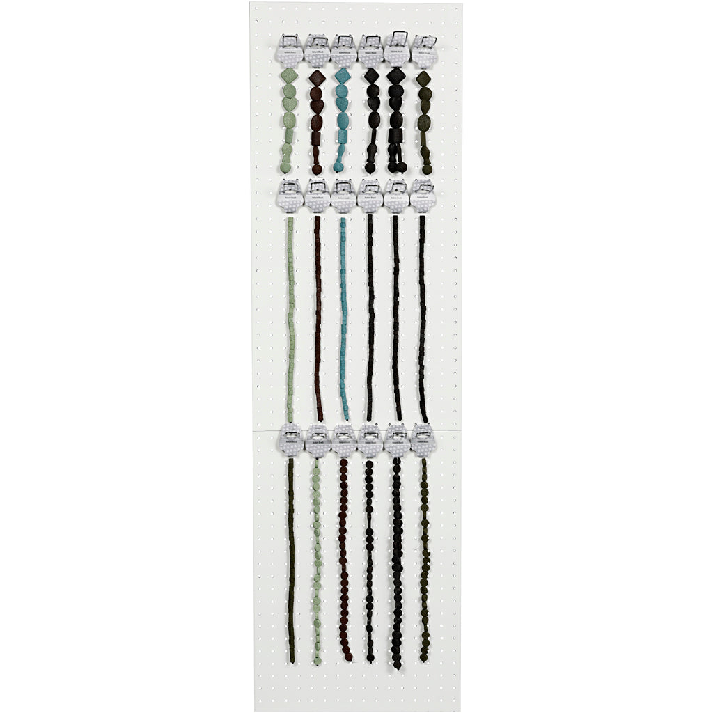 Perles de lave Creativ Company, taille 6-37 mm, taille du trou 1+2 mm, le contenu peut varier, env. 890 pièces, couleurs variées, 20 tours 1 boîte