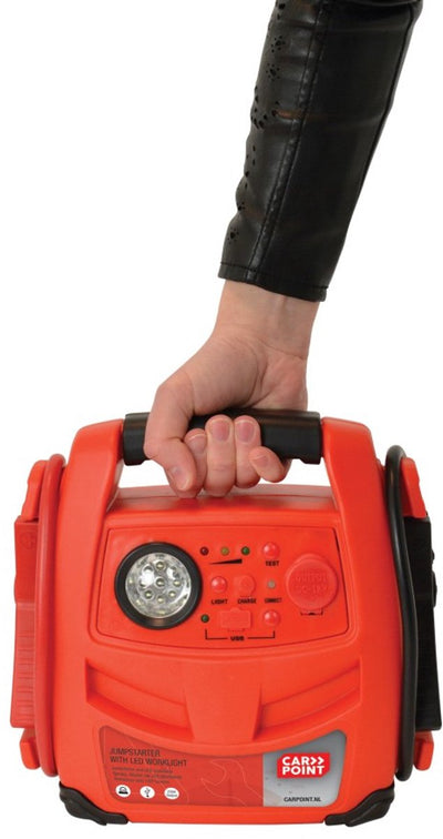 aide au démarrage 2 en 1 avec lampe de travail LED 12 Volt 7 Ah orange