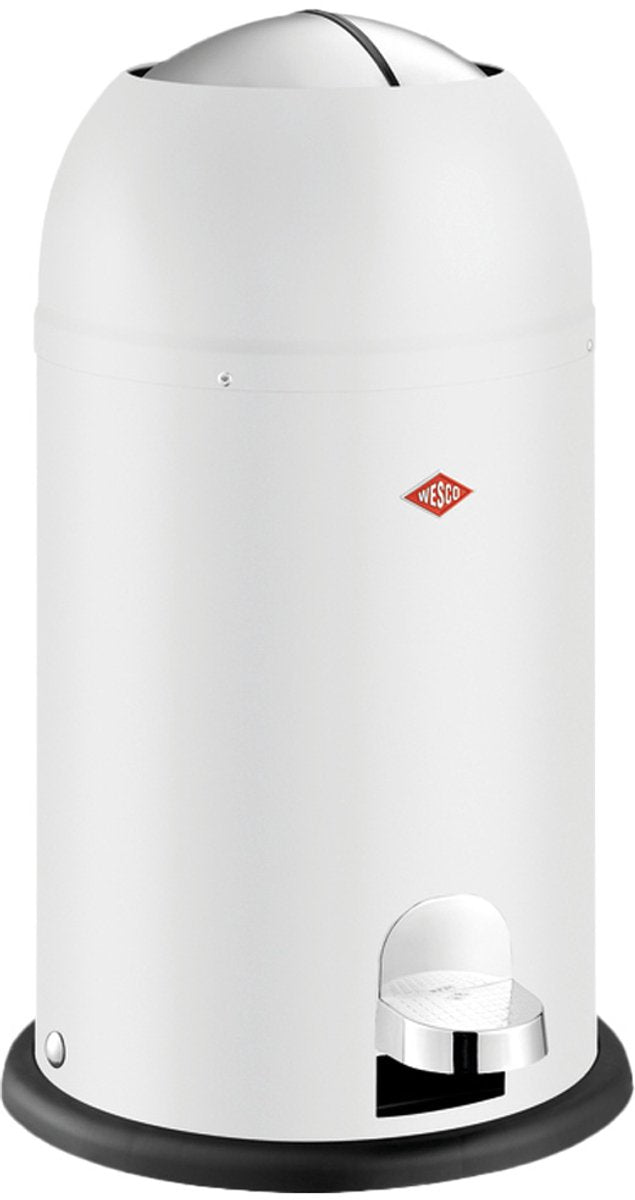 Wesco kickmaster junior poubelle | poubelle à pédale | 12 litres | métal - blanc mat | poubelle