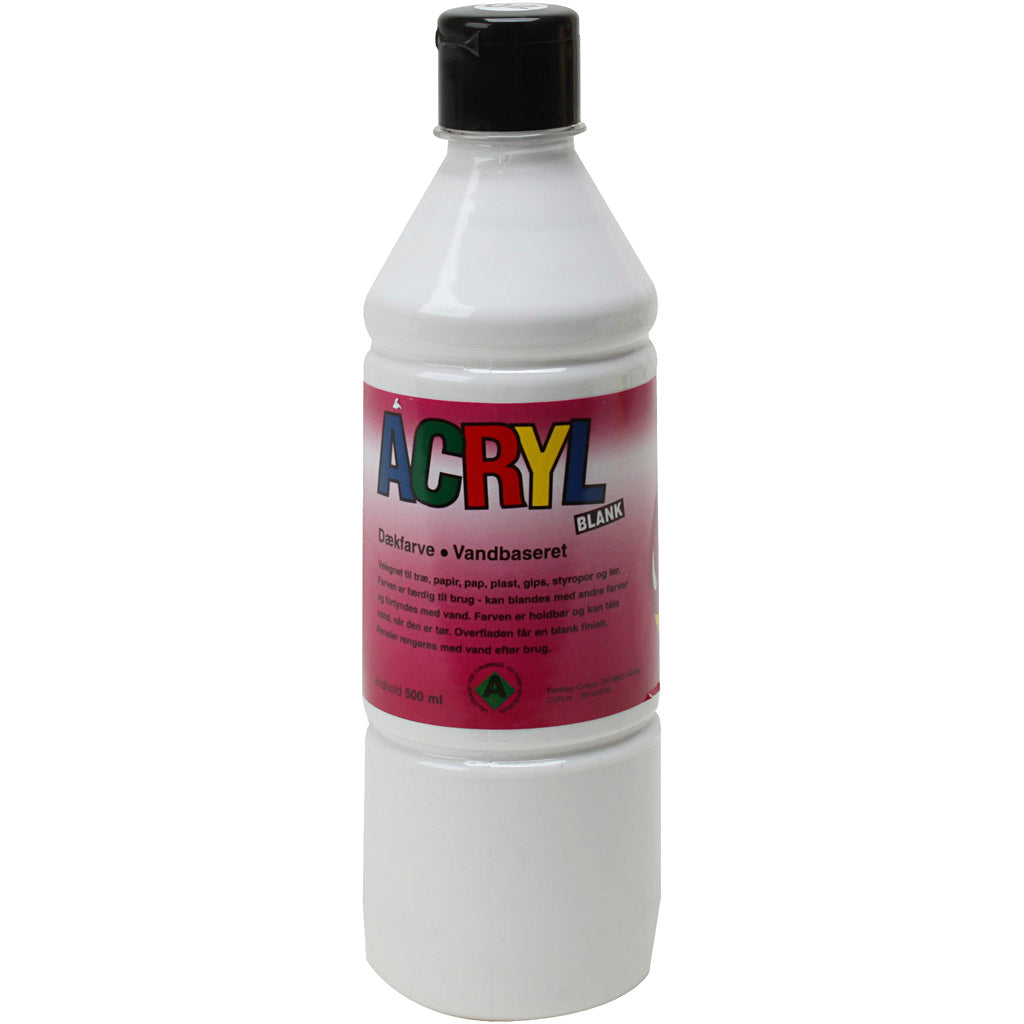 Peinture acrylique, blanc, 500 ml 1 bouteille