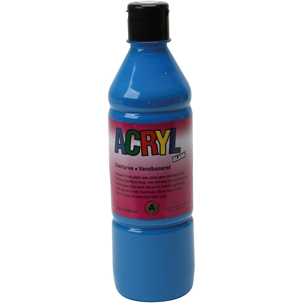 Peinture acrylique, bleu primaire, 500 ml 1 flacon