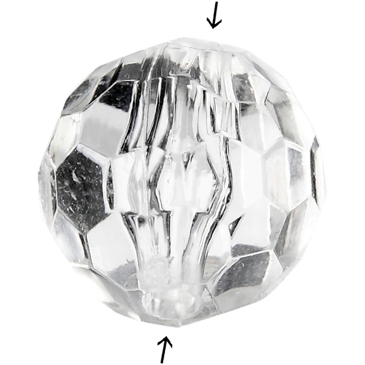 Perles acryliques Creativ company, taille 12 mm, diamètre du trou 1,2 mm, transparent brillant, 77 pièces 1 boîte