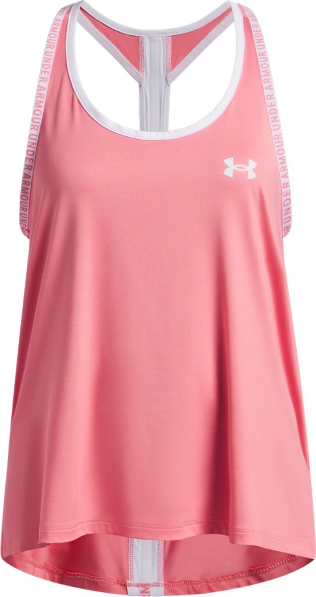 Under Armour Tech Knockout Tank-pnk Chemise de sport pour filles - rose doux-amer - blanc
