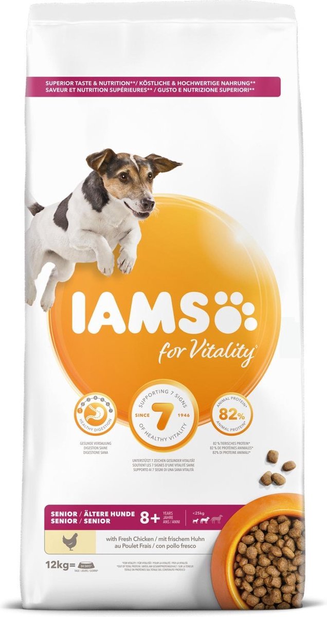 Iams chien senior poulet mature 12 kg de 7 ans