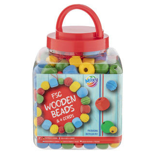 Creative Craft Group Wooden Beads Bleu, 375 grammes