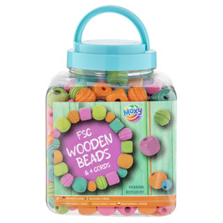 Creative Craft Group Wooden Beads Bleu, 375 grammes