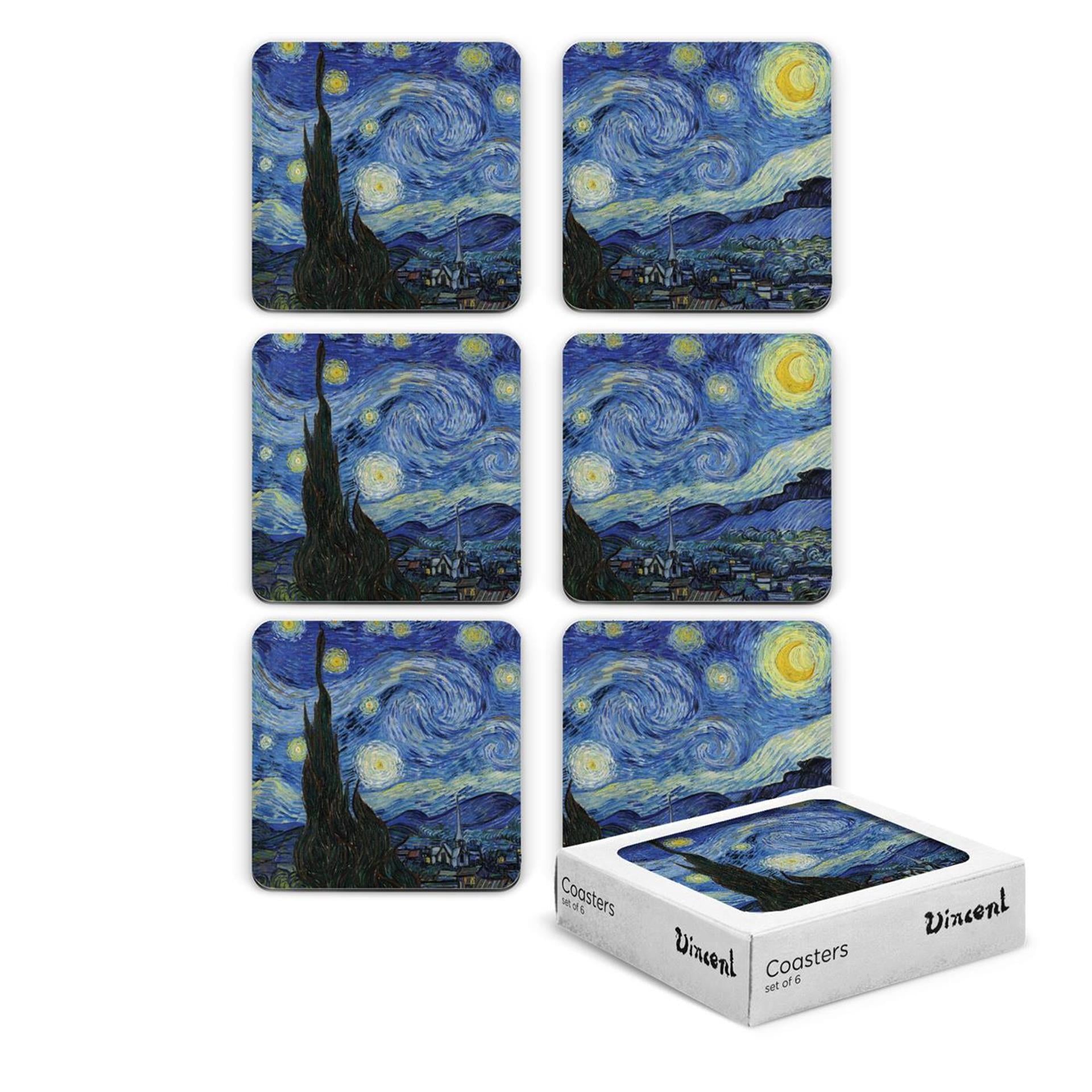 Mtd dessous de verre van gogh nuit étoilée 6 pièces