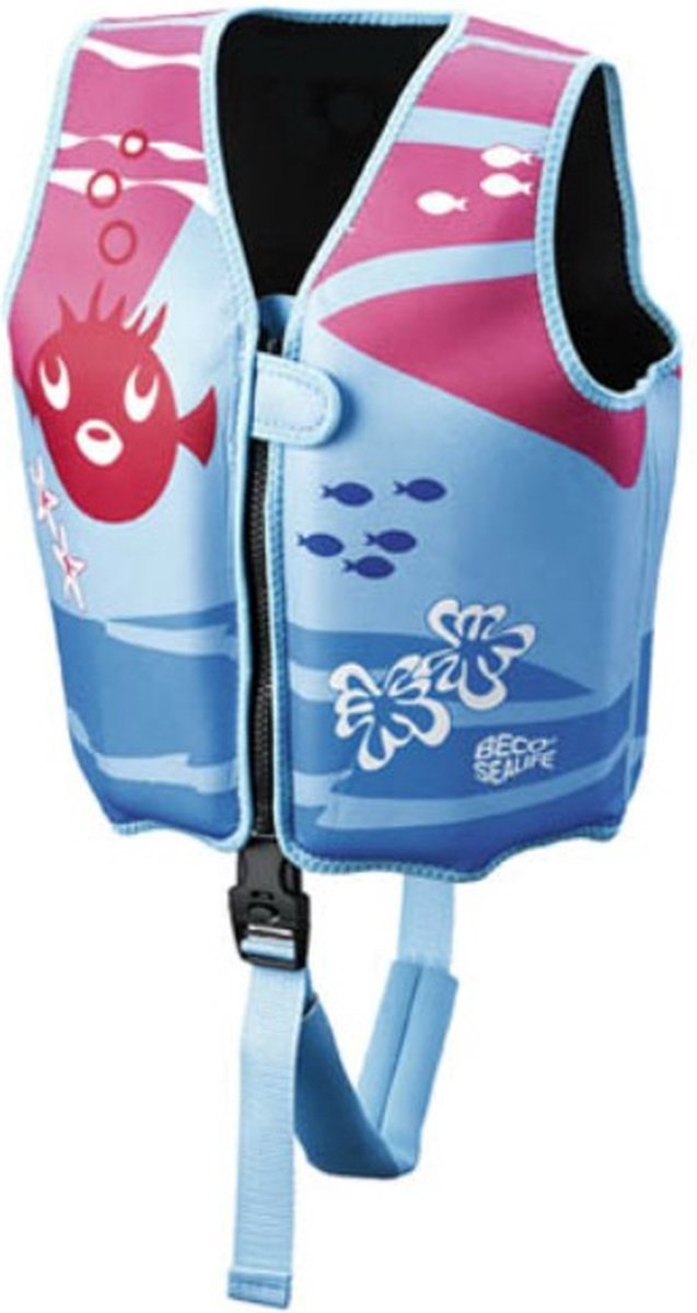 Beco-sealife® - gilet de sauvetage gilet flottant enfant - bleu rose - s: 15-18 kg