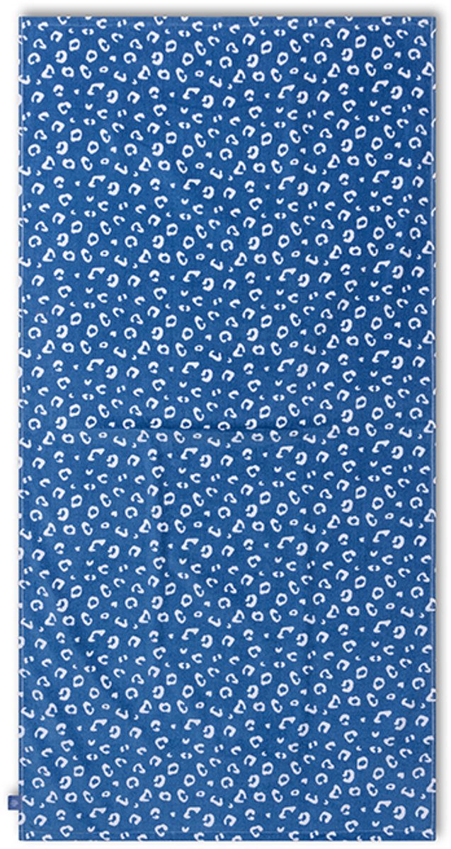 Léopard | Serviette en coton bleu 135 x 65 cm
