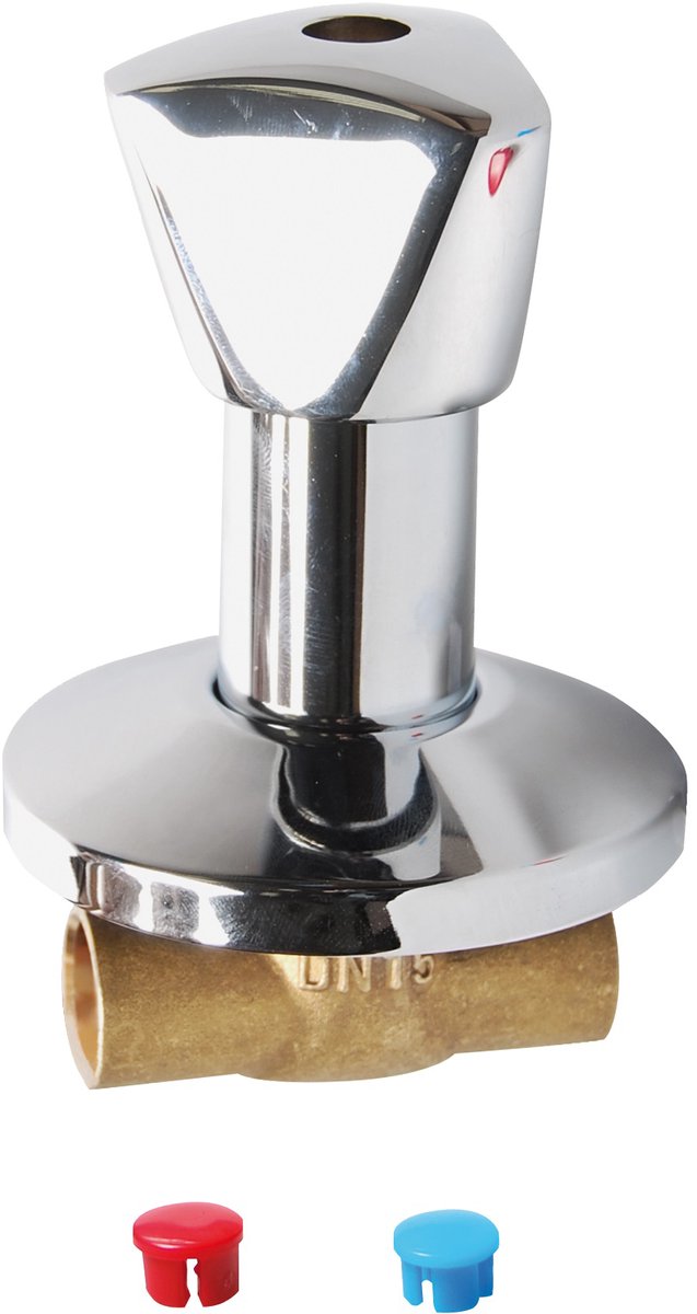 Robinet d'arrêt encastrable Kirchhoff - chromé - 18 mm - avec rosace