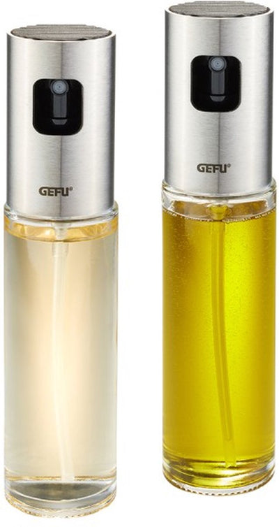 Pulvérisateurs d'huile et de vinaigre Gefu Neva – lot de 2 – 2x 100 ml – verre inox – étanche – passe au lave-vaisselle
