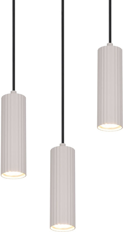 Trio soka - lampe suspendue - gris chaud - excl. 3x gu10 5 w - montage au plafond - réglable en hauteur