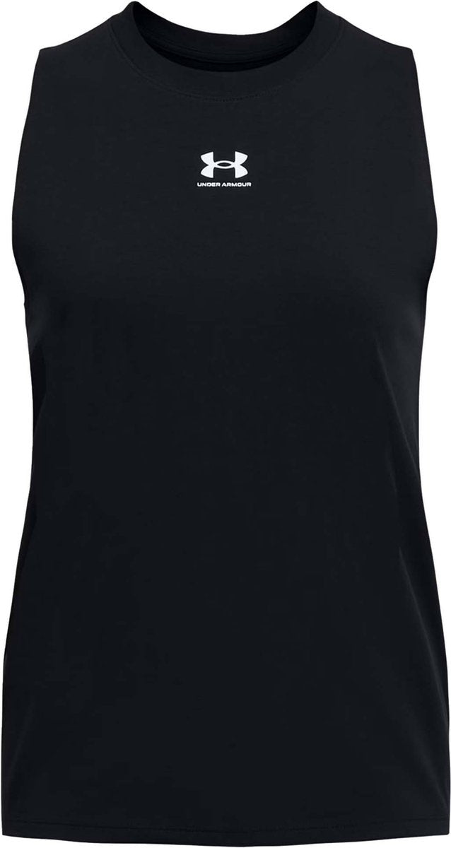 Under armour ua rival muscle tank-blk chemise de sport femme - noir - blanc