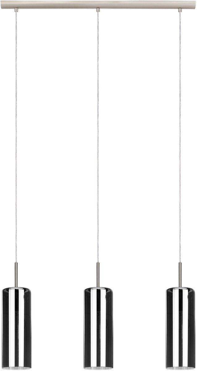 Lampe à suspension Eglo selvino - e27 - 71 cm - verre fumé - noir