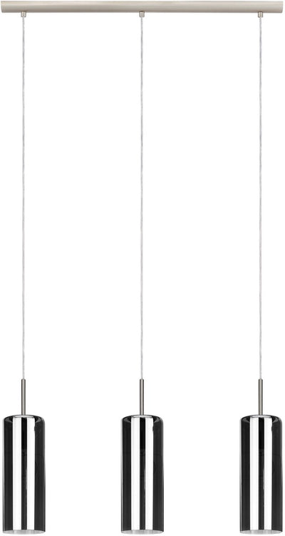 Lampe à suspension Eglo selvino - e27 - 71 cm - verre fumé - noir