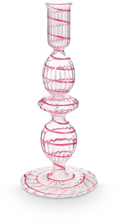 Pip studio - chandelier - accessoires pour la maison - bougeoir rose - tourbillon en verre - 20 cm
