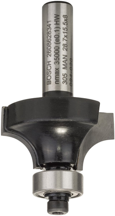 Bosch - fraises à profil arrondi 8 mm, r1 8 mm, l 15,5 mm, g 53 mm
