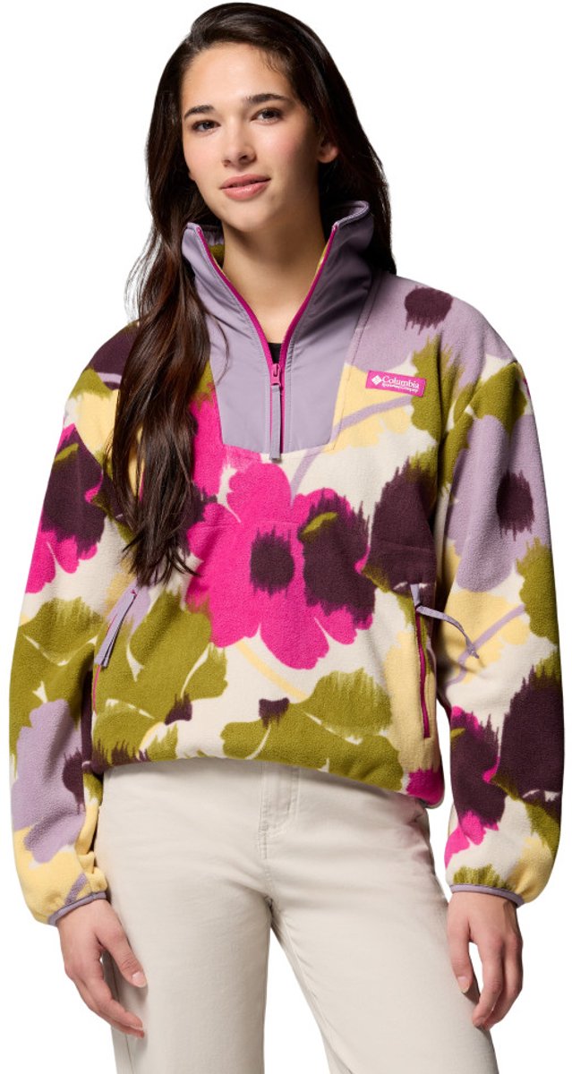 Pull outdoor femme imprimé semi-zippé Columbia sequoia grove™ - fuchsia, ikatbloom
