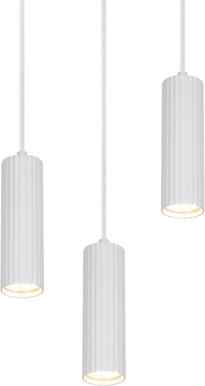 Trio soka - lampe suspendue - blanc mat - excl. 3x gu10 5 w - montage au plafond - réglable en hauteur