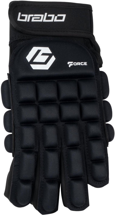Brabo - force full finger indoor glov - gant de hockey hommes - noir, blanc