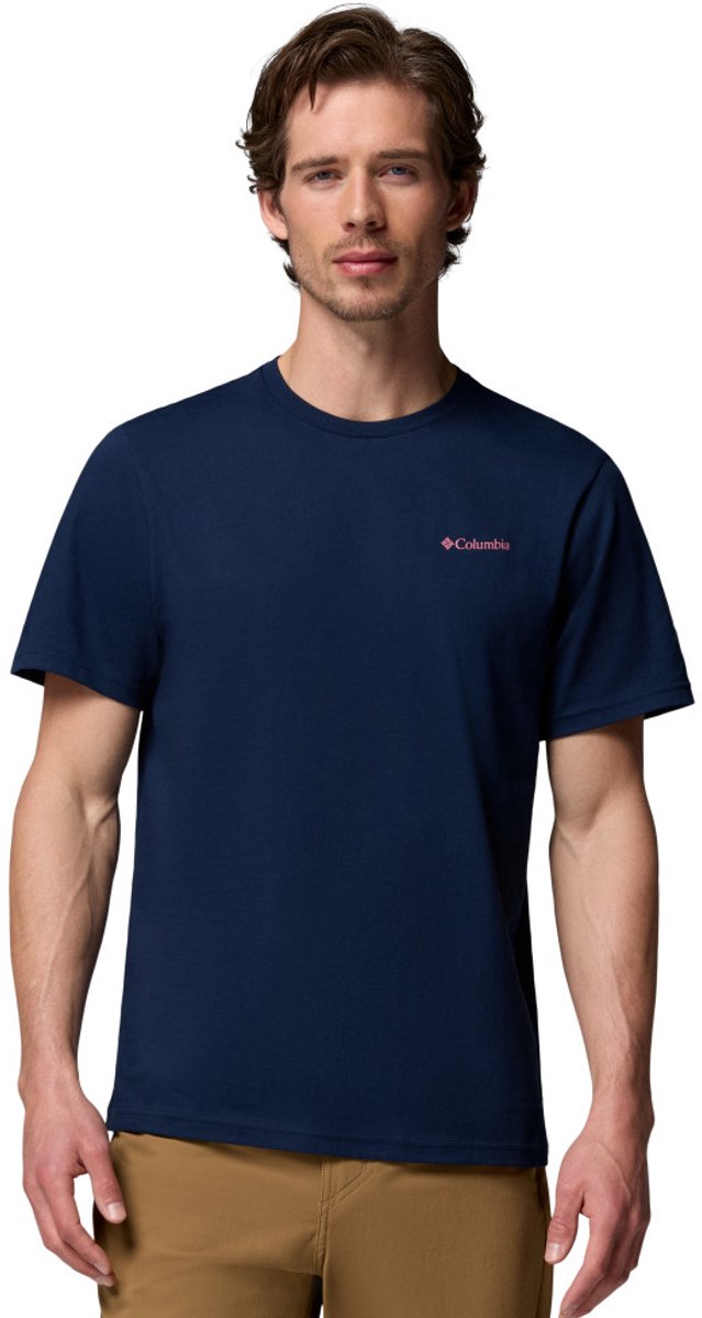 Chemise d'extérieur pour hommes Columbia csc™ outdoor back Graphic Tee - Collegiate Navy, Sunscape