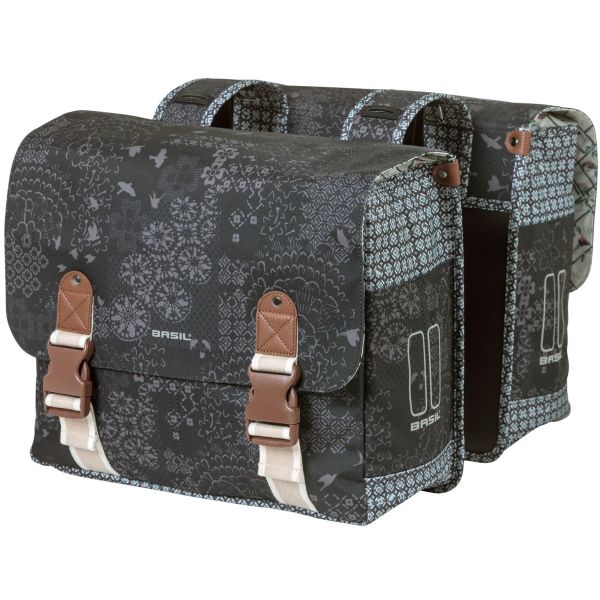 Basil Bohème Sac double pour vélo - Noir - 35L - Imperméable - Cuir artificiel Détails