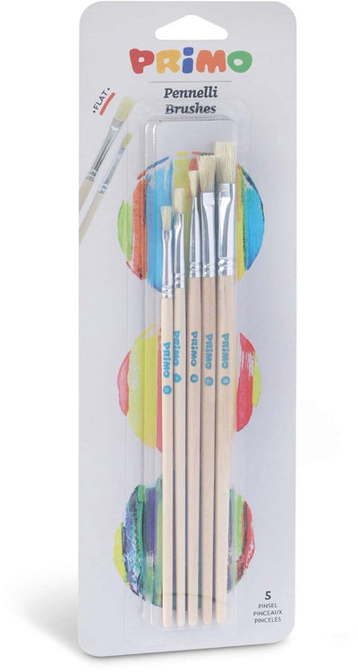 Primo set de pinceaux junior 22 cm bois naturel 5 pièces