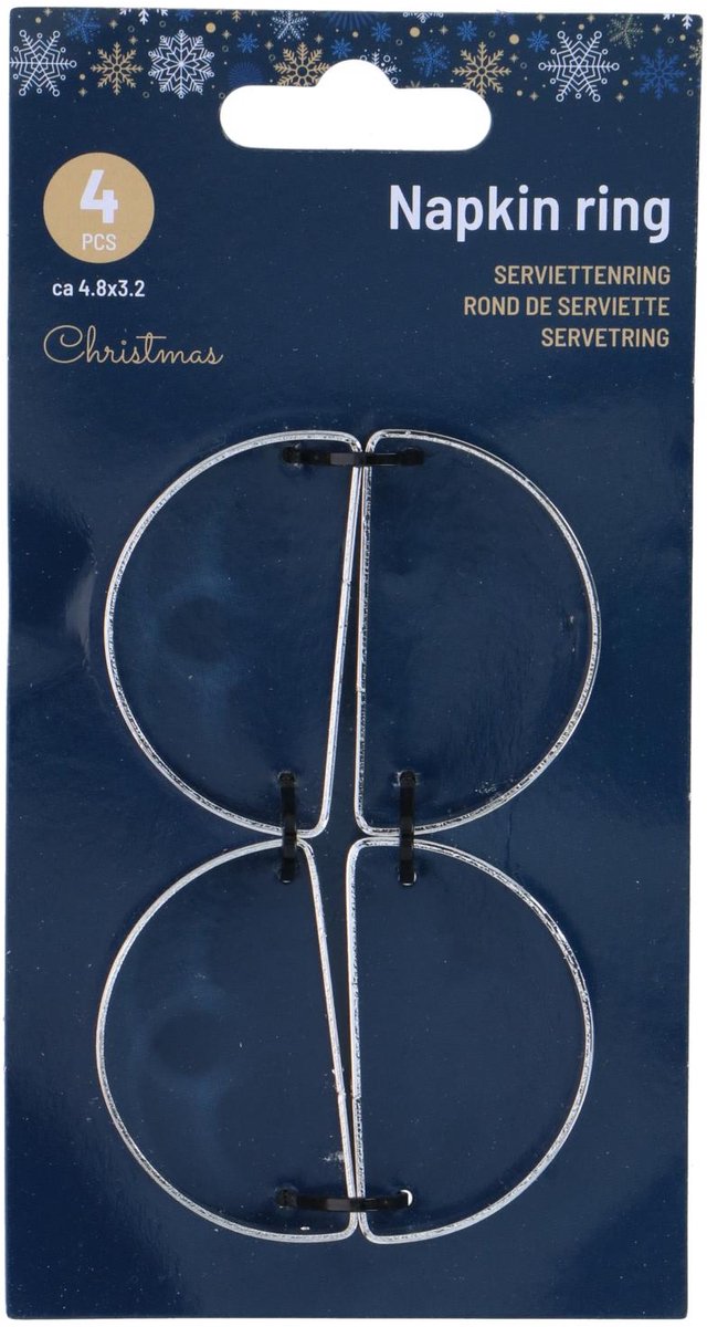 Alpina rond de serviette argent 4pcs