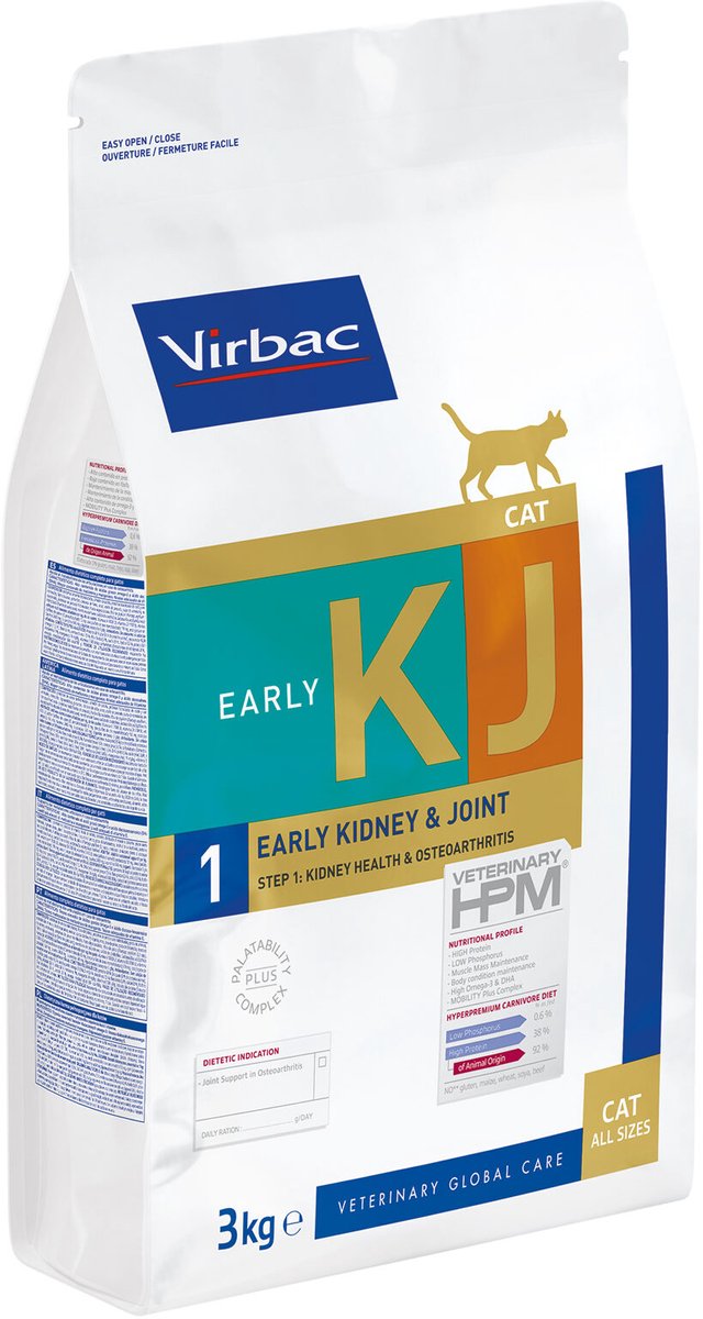 Virbac vétérinaire hpm diététique chat - articulation rénale précoce - 3 kg