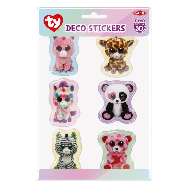 Ty ty 3d déco autocollants 6 pièces