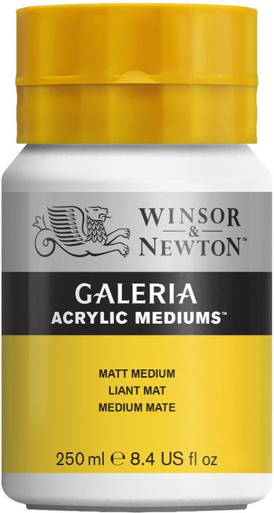 Winsor Newton 3040821 Galeria Matt Medium 250 ml – Médium acrylique pour finition mate, transparence accrue