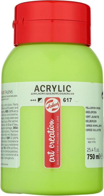 Talens art création peinture acrylique pot 750 ml jaune-vert 617