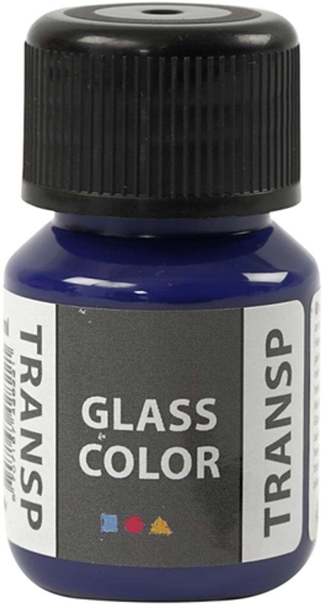 Creativ Company Verre Couleur transparente peinture briliante bleu, 30 ml