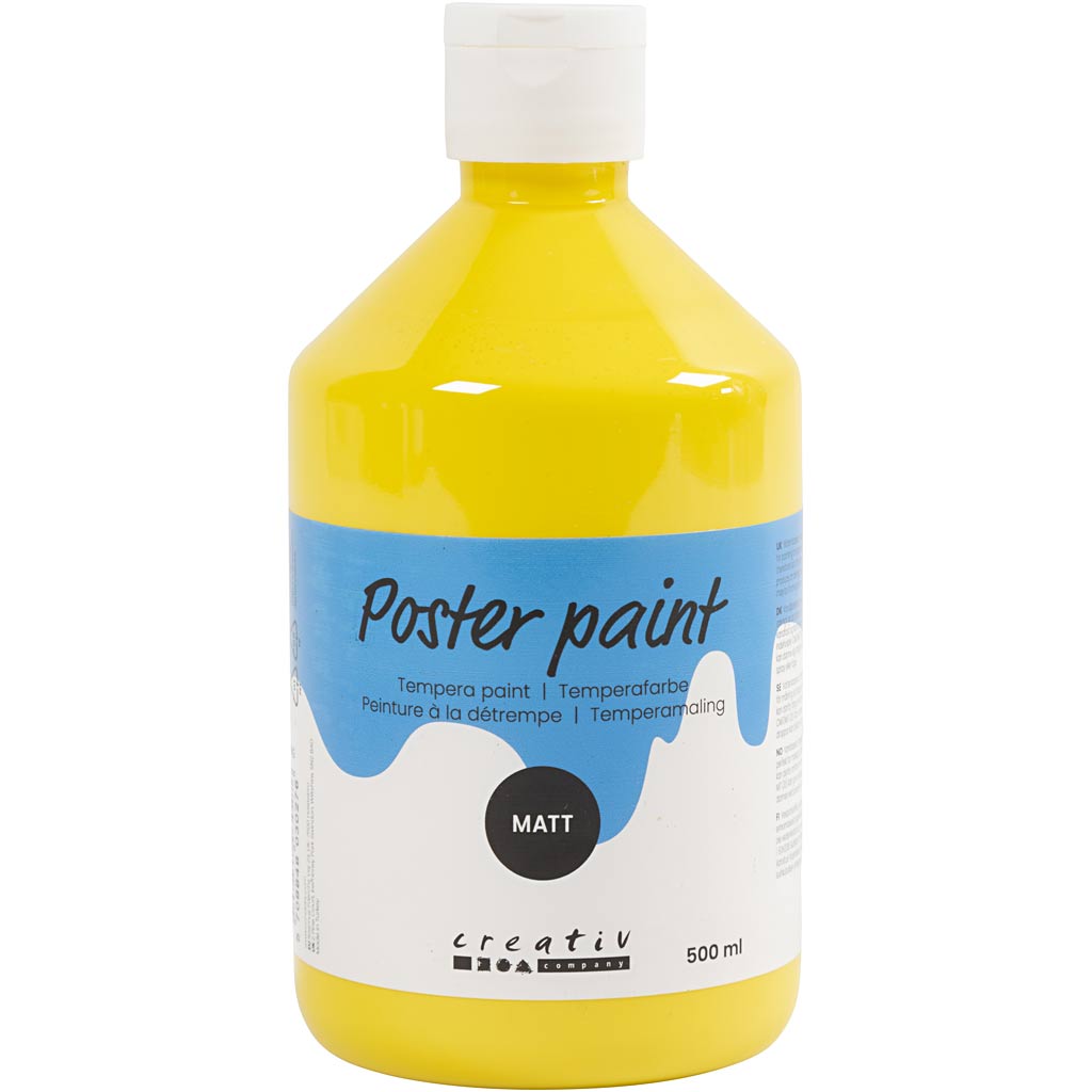 Peinture à la détrempe Creativ company mate, jaune primaire, 500 ml 1 bouteille