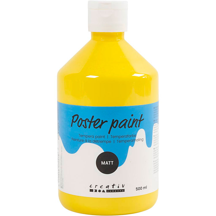Peinture à la détrempe Creativ company mate, jaune primaire, 500 ml 1 bouteille