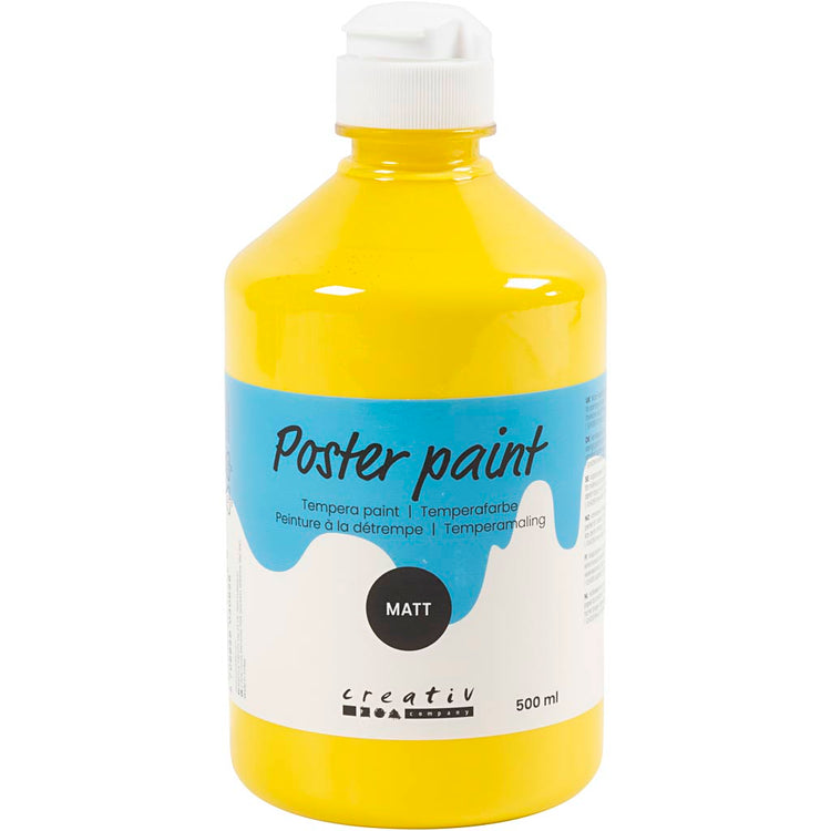 Peinture à la détrempe Creativ company mate, jaune, 500 ml 1 bouteille