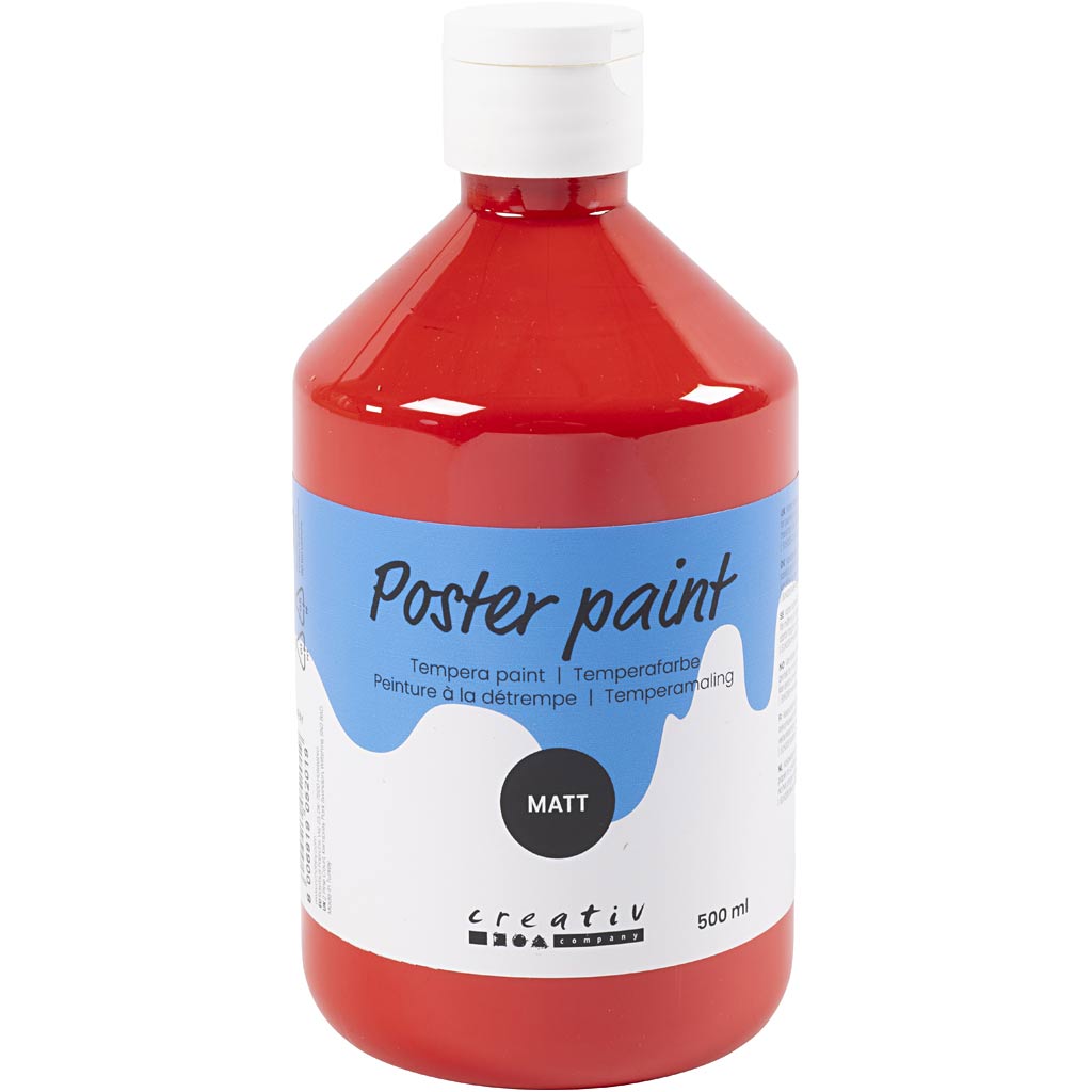 Peinture à la détrempe Creativ company mate, rouge, 500 ml 1 bouteille